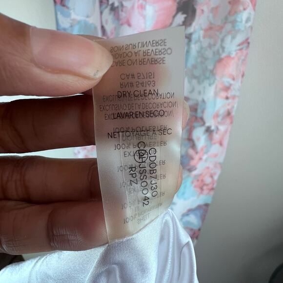 Calvin Klein Blue Floral Ruffle Halter Neckline Sleeveless Maxi Dress 4 Wedding - Picture 8 of 11